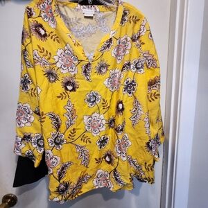Van Heusen Yellow Floral Blouse